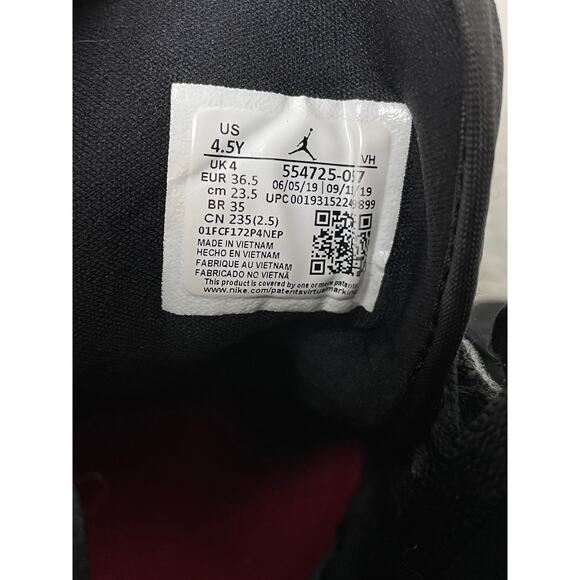 Nike Air Jordan 1 Mid Johnny Kilroy Black Red Silver Youth 4.5 - Picture 9 of 12